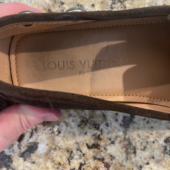 Mens Louis Vuitton Brown Suede Drivers Size 6.5 - Picture 7 of 8